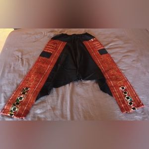 WOMENS Etnic hand woven embroidered drop crotch pants. Size M